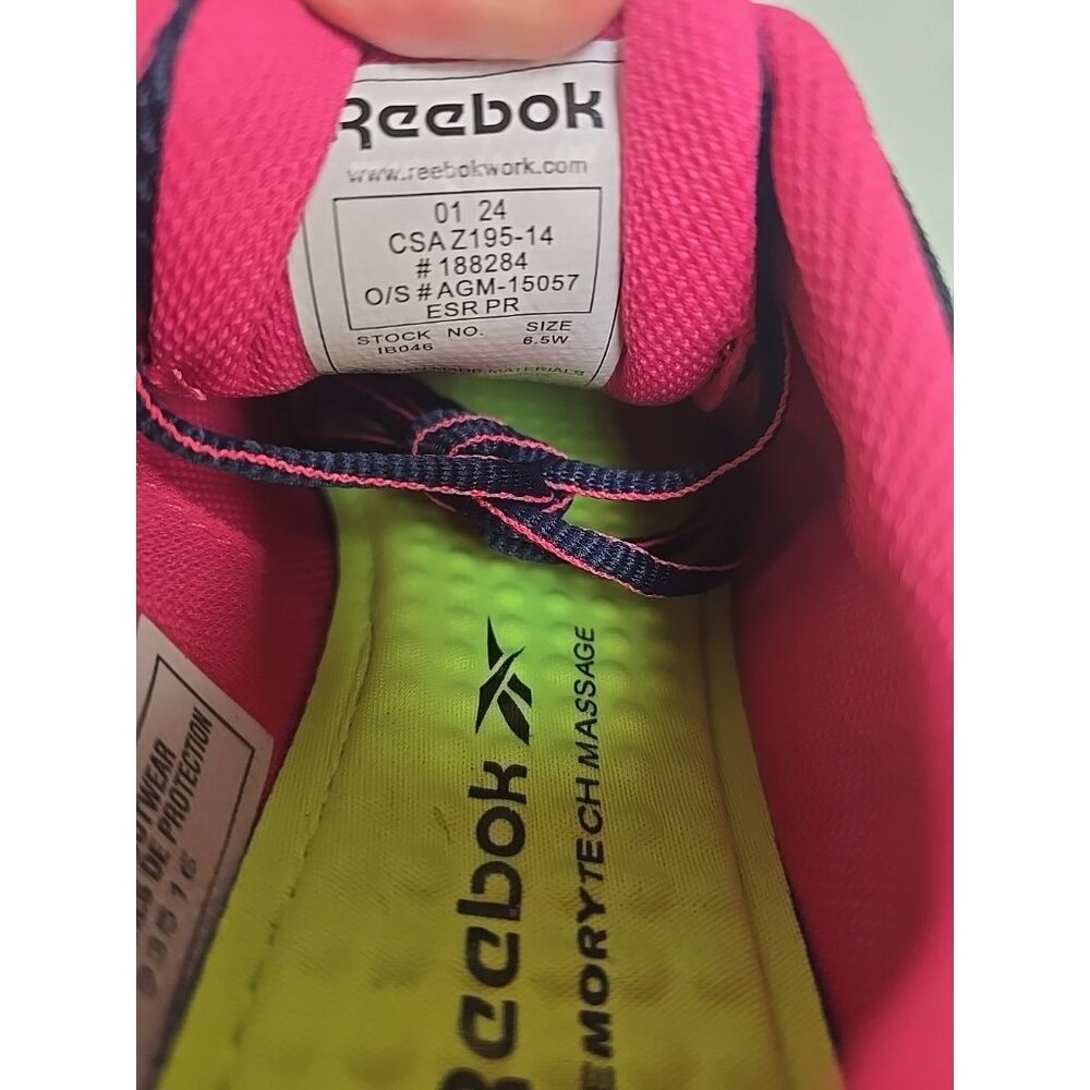 Reebok Women's Sublite Alloy Toe Athletic Work Shoes IB046 Navy/Pink 6.5W - Picture 4 of 7